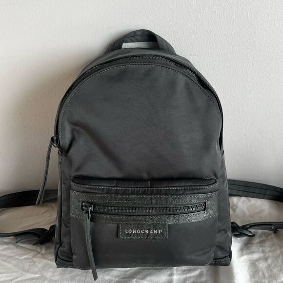 LONGCHAMP Grey Gray Backpack Nylon Casual Summer M Le Pliage Energy - Picture 1 of 13